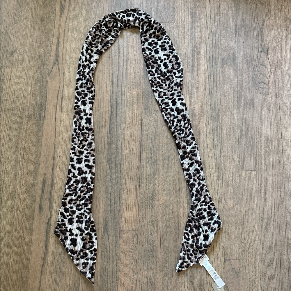 Chico's Elegant Leopard Brown and Black Thin Scarf